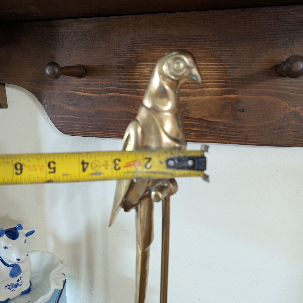 Vintage Decorative Brass Parrot Tall Perch Base Sculpture Hollywood Regency MCM - Picture 14 of 16